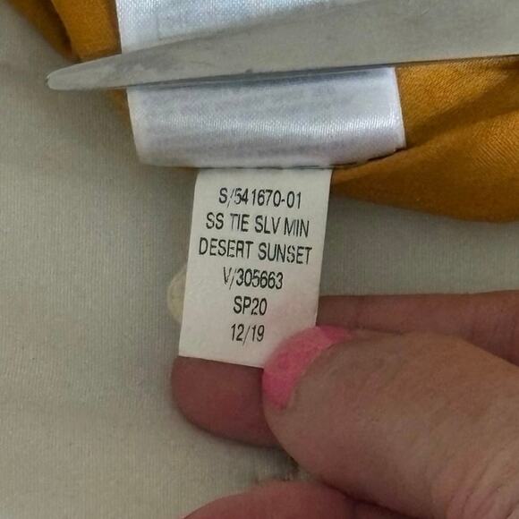 Gap Linen V-Neck Dress Women's S | Desert Sunset Gold, Tie Sleeve | NWT - Picture 11 of 16